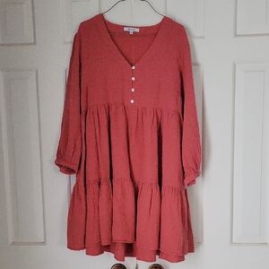 Madewell womens long sleeve mini dress  Prairie cottagecore sz 0